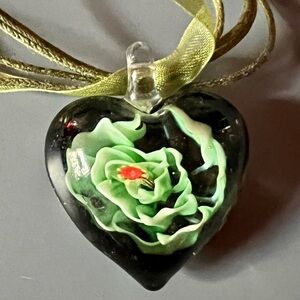Heart-Shaped Floral Pendant Necklace